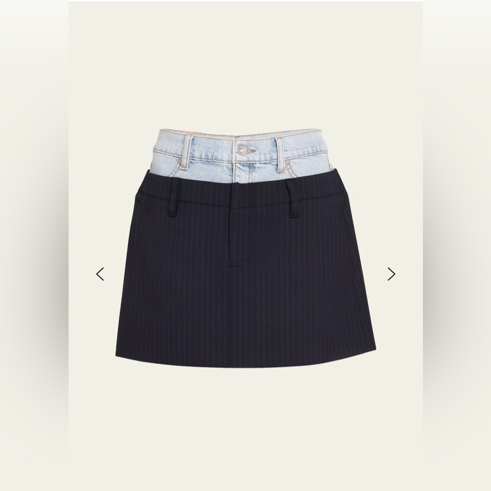 NWT SIMKHAI
RILEE PINSTRIPE COMBO MINI SKIRT